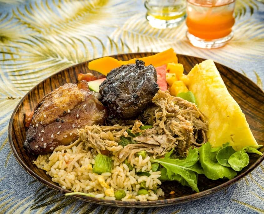Luau Food Plate Luau Food Plate