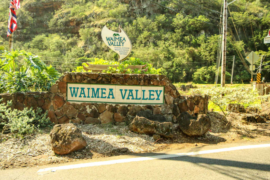 Waimea Valley Sign North Shore Oahu