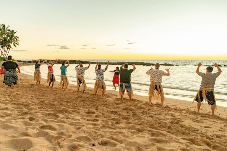 Paradise Cove Luau Beach Visitors Do Hula Oahu Feature