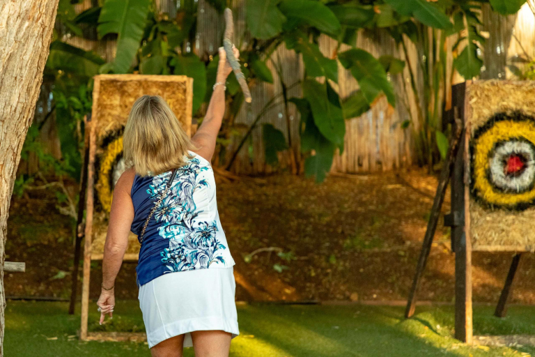 Paradise Cove Luau Games Spear Throwing Visitor Oahu Feature
