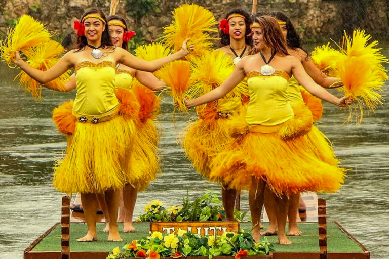 Polynesian Cultural Center Hula Dancers On Canoe