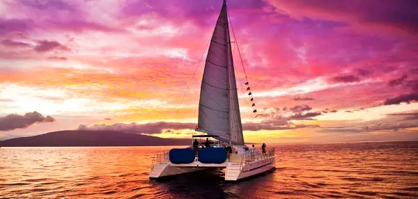 a maui sunset sail aboard trilogys safe and comfortable ocean sailing catamaran trilogy