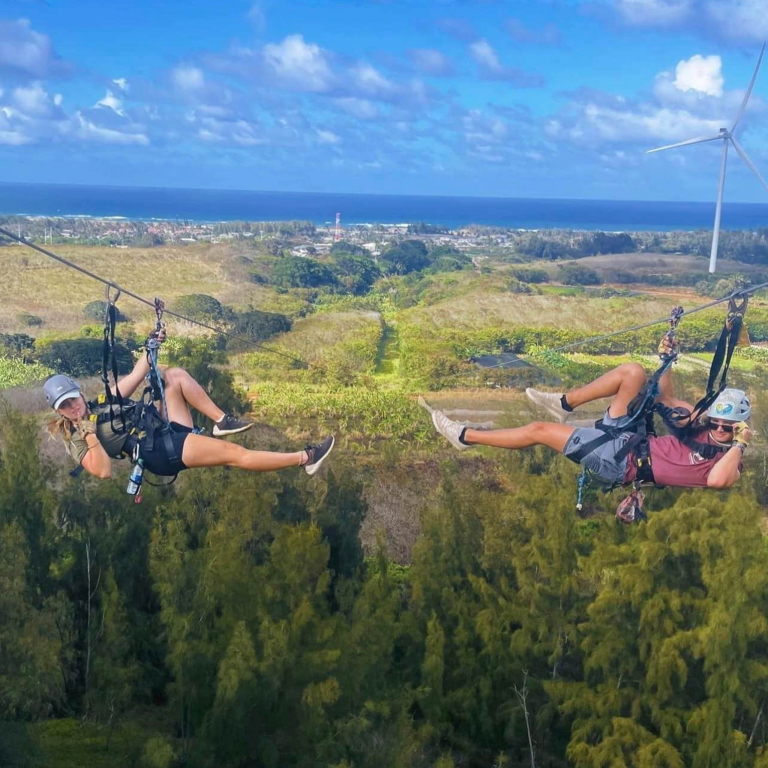 Climbworks Zipline North Shore Dual Lines Side By Side