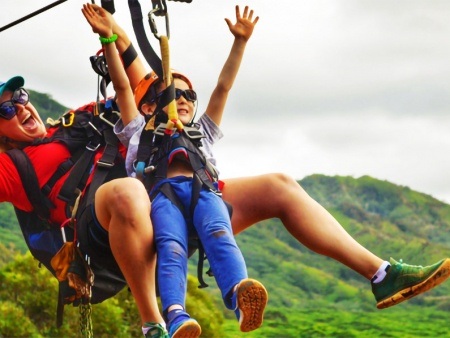 guide tandem zipping koloa zipline