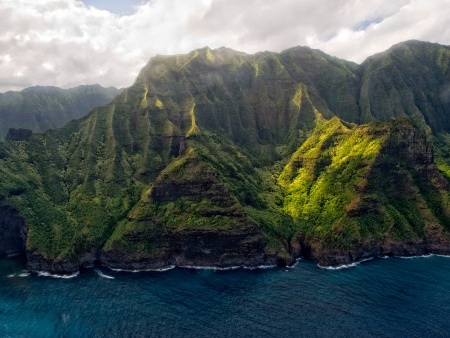 kauai napali coast aerial view