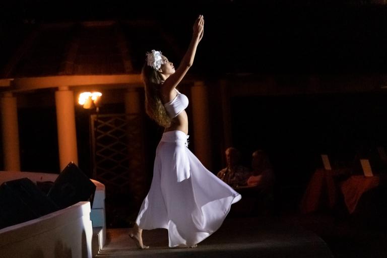 Legends Of Hawaii Luau Show Hula Dancer White Costume Hawaii