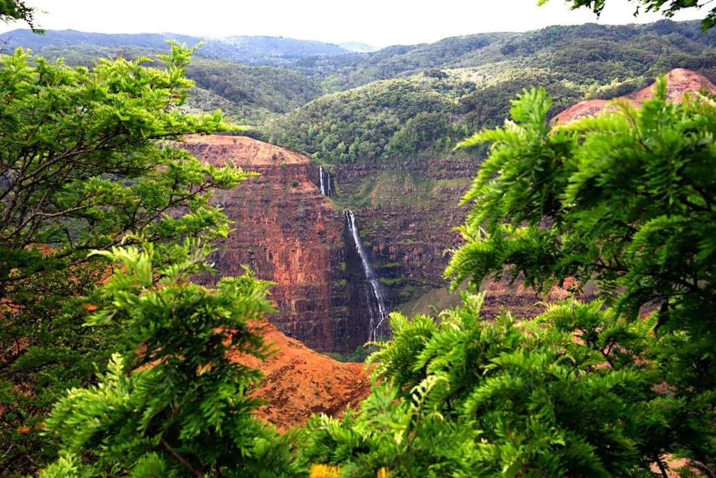 polyad kauai waimea canyon kokee adventure waterfall in waimea canyon