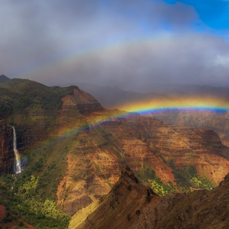 Rainbow Over Waimea Canyon In Kauai Hawaii Product