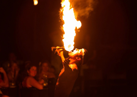 Thrilling Performances By Fire Dancers Legends Of Hawaii Luau Hilton Waikoloa Slider