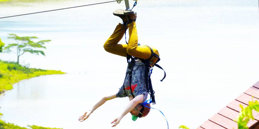 upsidedown zipping koloa zipline adventures