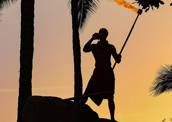 Waikoloa Beach Marriott Luau Performer Sunset Torch Slider