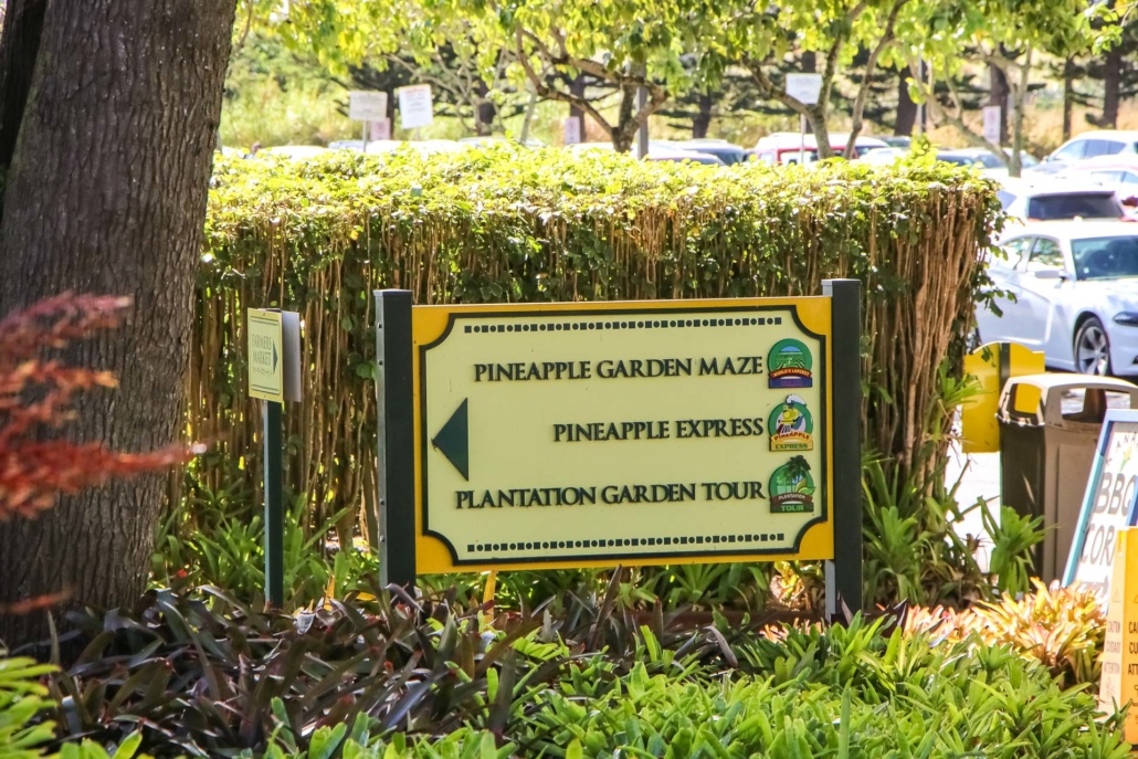 Dole Plantation Activities Sign