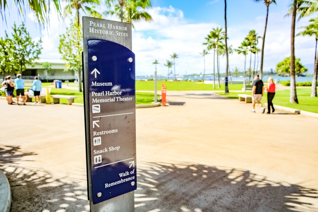 Pearl Harbor Visitor Center Directions Sign Oahu