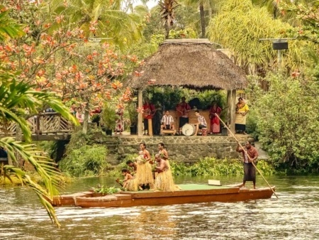 Polynesian Cultural Center Parade of Canoes and Band Oahu