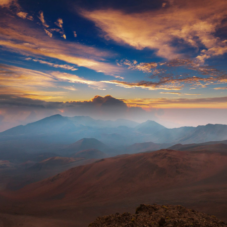 Beautiful Sunrise Scene On Haleakala Volcano Maui Island Hawaii Product