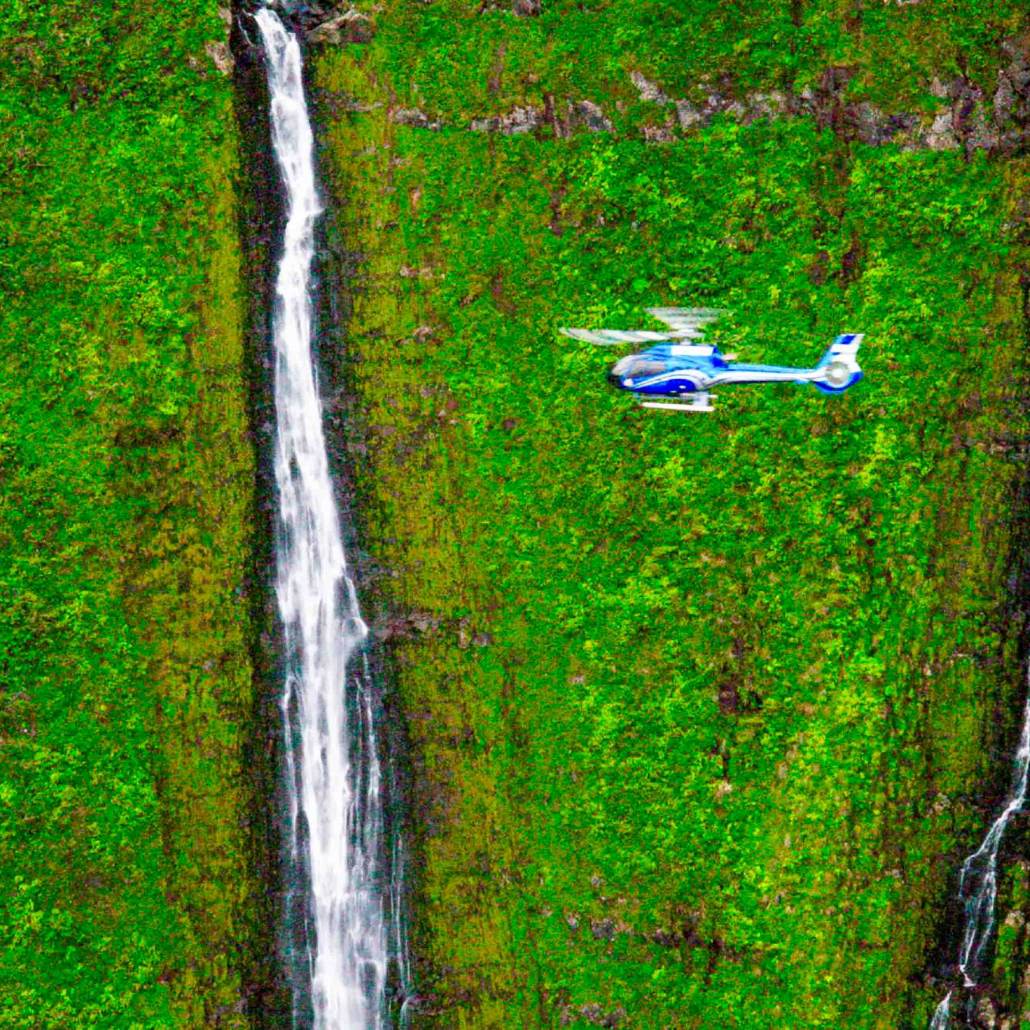 Hana And Haleakala Helicopter Tour Blue Hawaiian Complete Maui Helicopter Tour Fly Over The Waterfall