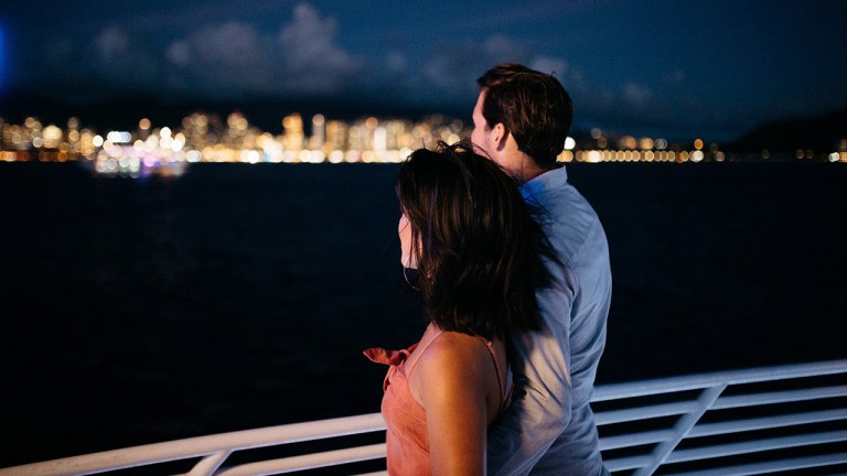 Majestic Sunset Cocktail Cruise Couple