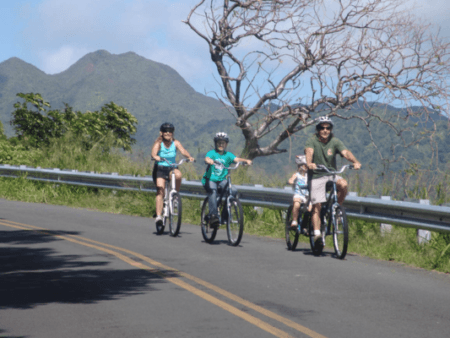 Oahu Waterfall And Family Bike Riding