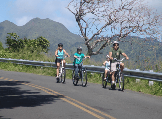 Oahu Waterfall And Family Bike Riding