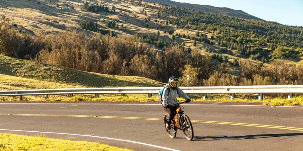 Haleakala Crater Road Bike Rider