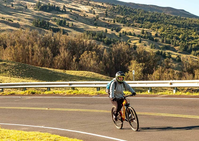Haleakala Crater Road Bike Rider