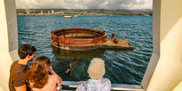 Pearl Harbor Arizona Memorial Visitors View Turret