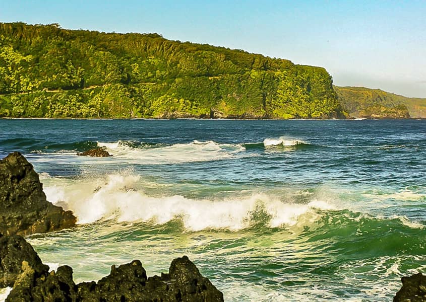 Road to Hana Cliffs and Waves from Keanae