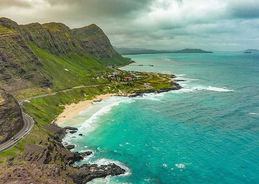 Windward Oahu Aerial Waimanalu Coastline