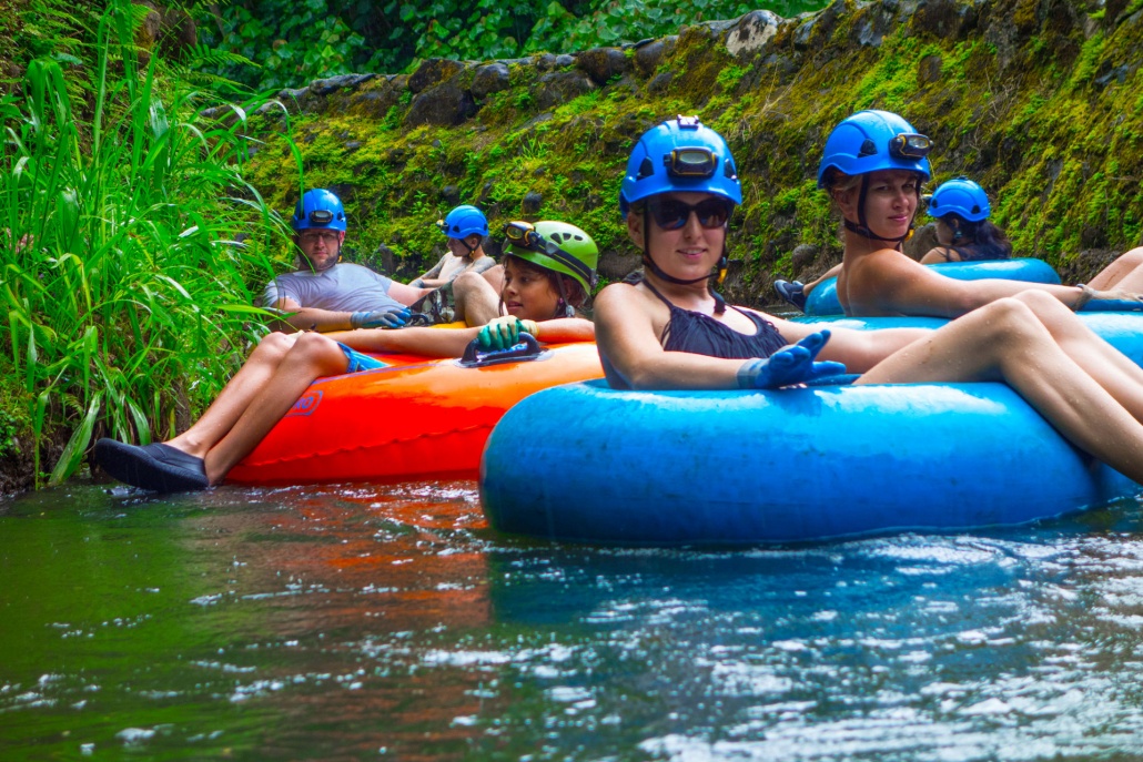 a family on kauai float tubing kauai back country adventure