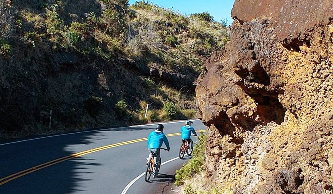 amazing views during this leisurely ride down the mountain bike maui
