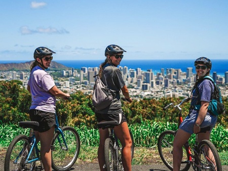 Bikehawaii Oahu Waterfall Hike And Bike Downhill Tour Incredible View Group