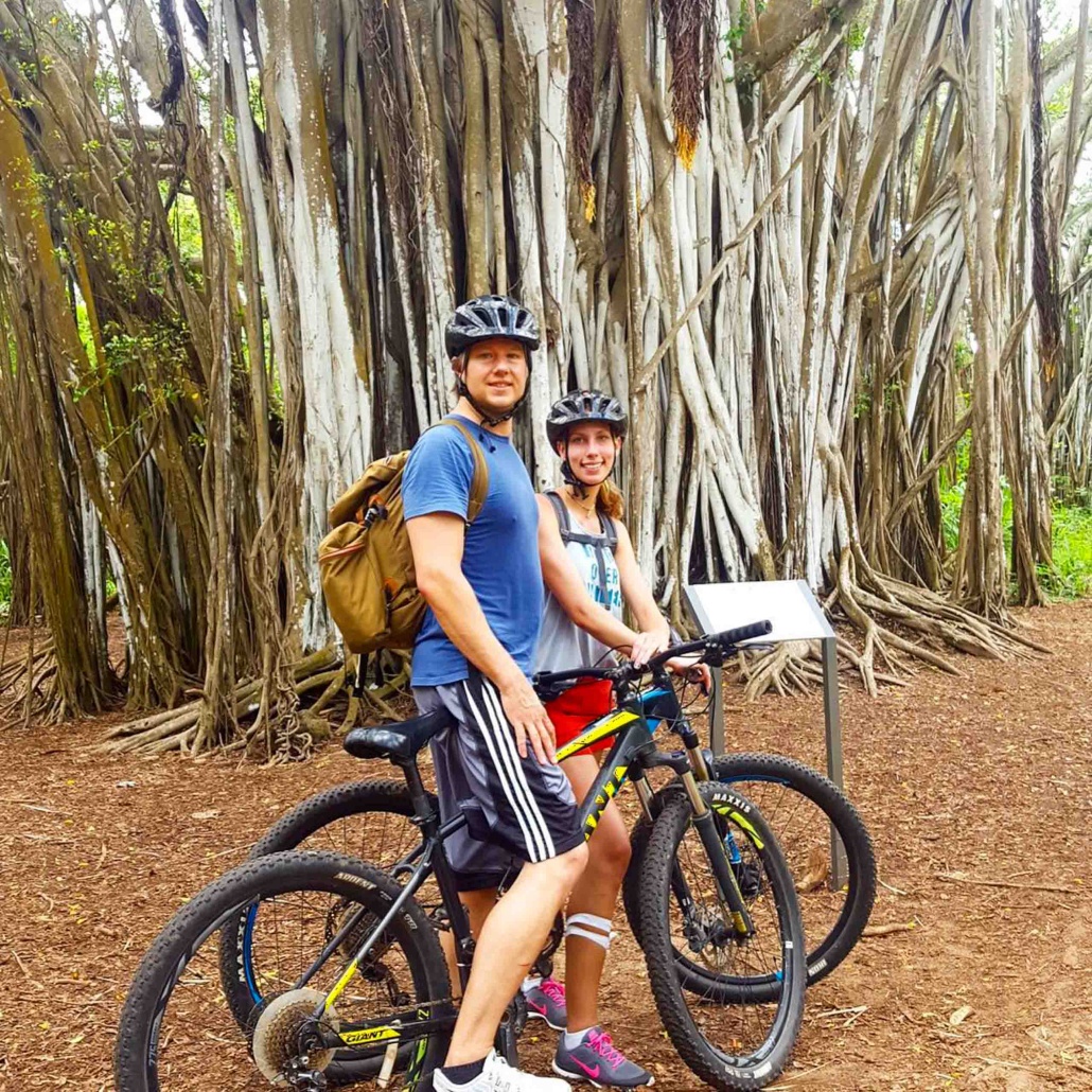 Bikehawaiitours Oahu Downhill Biking Adventure Couple Biking