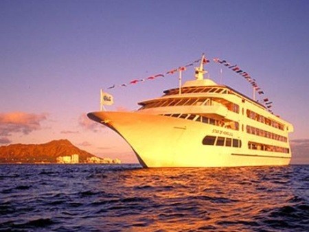Star of Honolulu ship at sunset