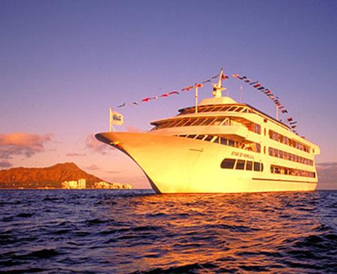 Star of Honolulu ship at sunset
