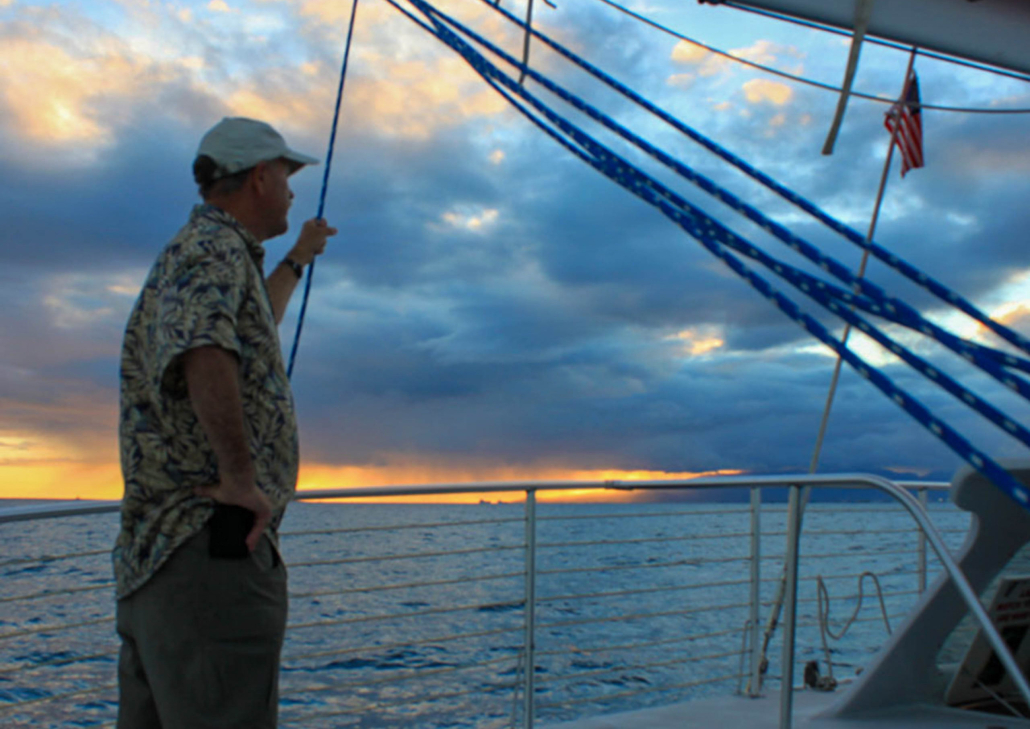 Hawaii Nautical Sunset Cruise Waikiki Sunset Cocktail Sail Man On Boat 