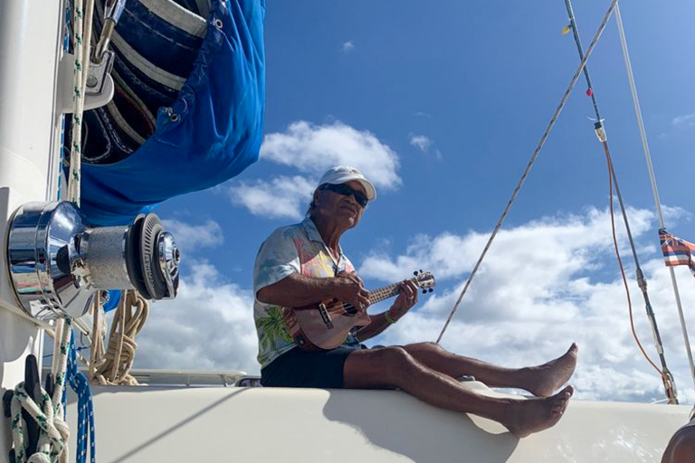 Hawaiinautical Waikik Sunset Cocktail Cruise Local Entertainer Guitar
