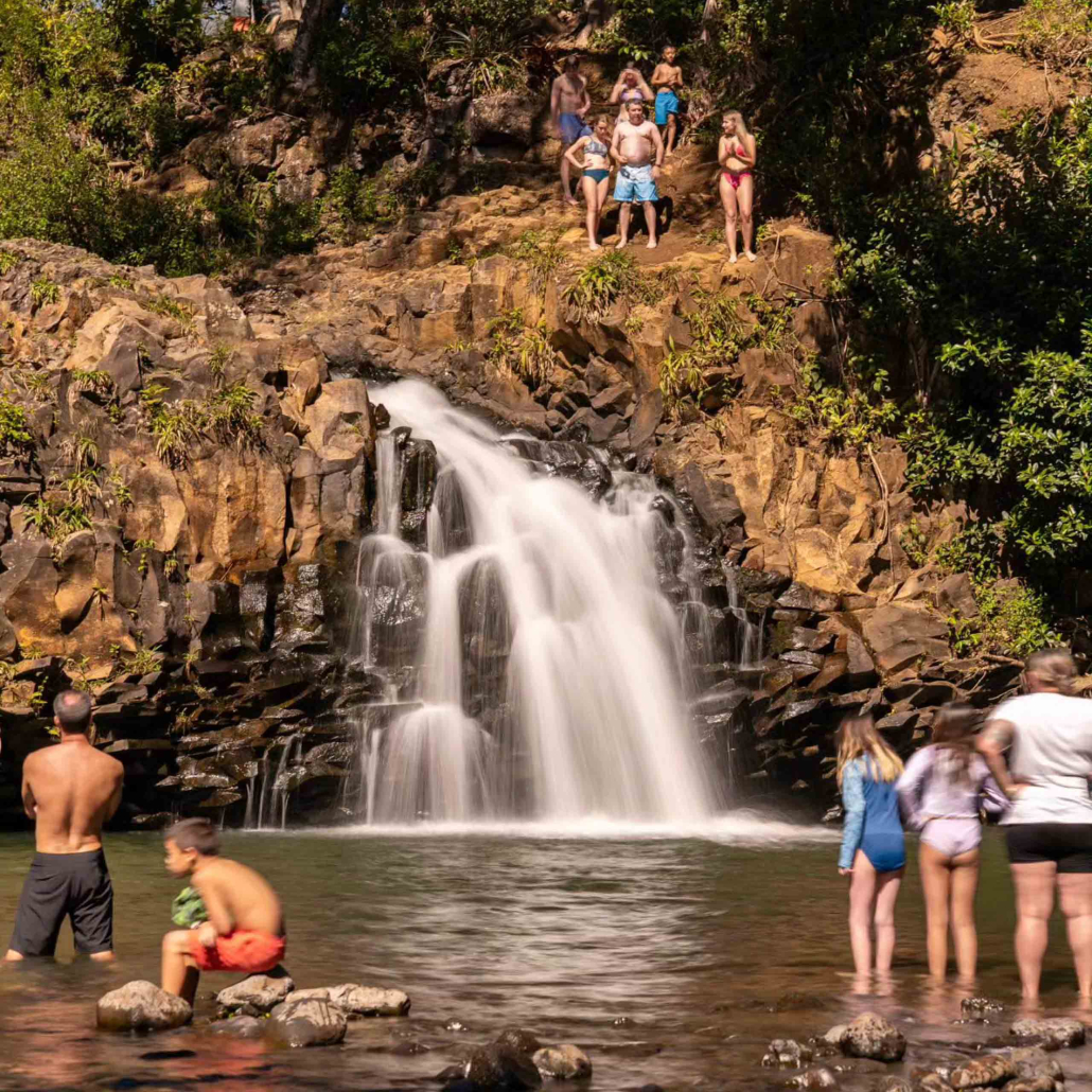 Hikemaui Maui Waterfall Rainforest Hike Guests And Waterfall