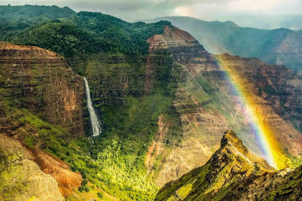Ultimate Kauai Kelicopter Tour Waimea Canyon Waterfall And Rainbow Kauai