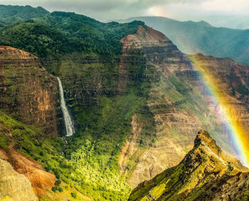 Ultimate Kauai Kelicopter Tour Waimea Canyon Waterfall And Rainbow Kauai