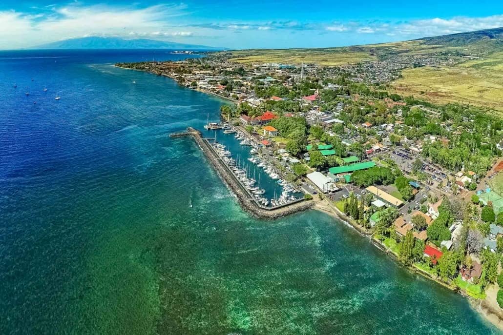 Lahaina Harbor Aerial Ocean Reef Maui