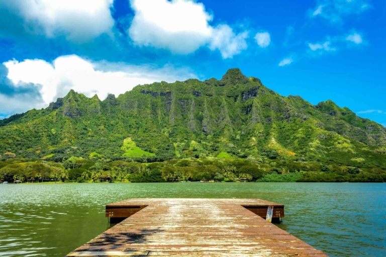 Kualoa Ranch Dock at Secret Island Oahu shutterstock