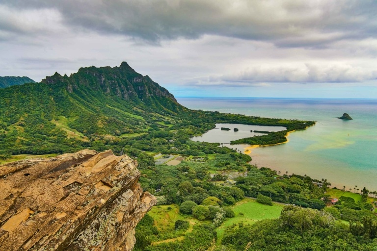 Kualoa Secret Island Fishpond Overlook Oahu shutterstock