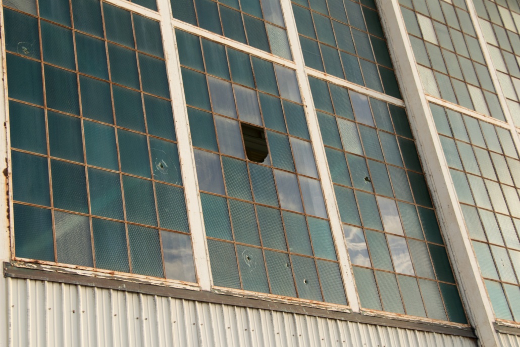 Pearl Harbor Aviation Museum Window Bullet Holes