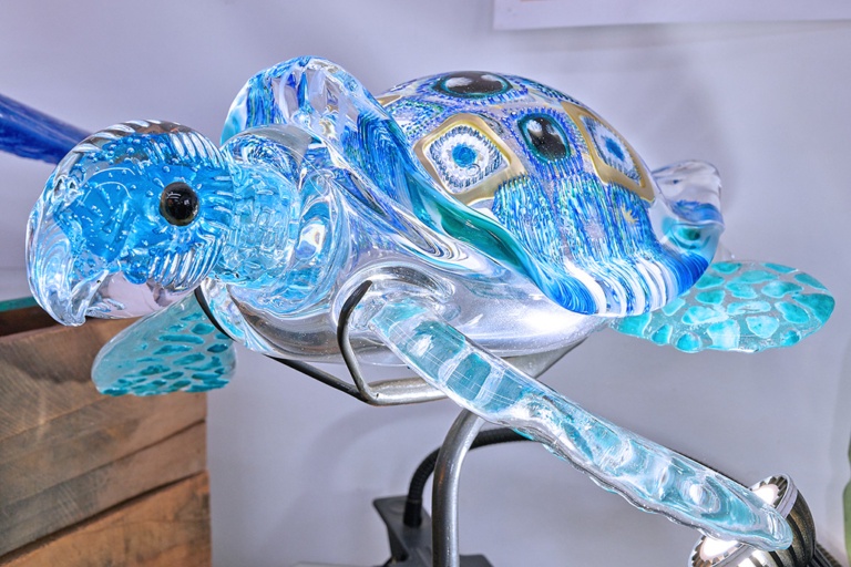 Moana-Glass-Honu-Sculpture Glass Turtle With LED Lighting