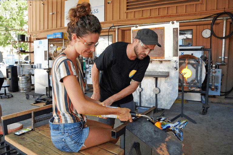 Moana Glass in Lahaina Glassblowing Lessons Woman Glass Blowing Lessons Maui