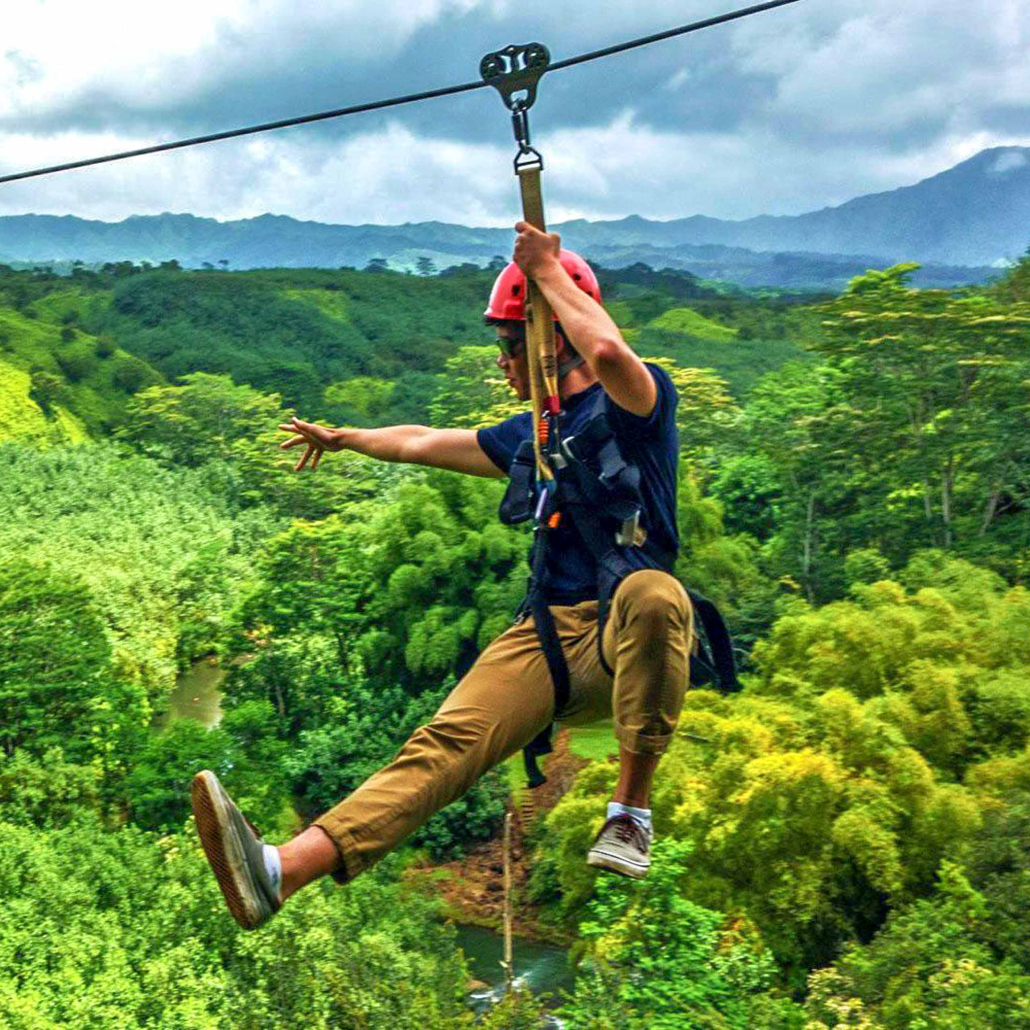 Kauai Lihue Zipline Soaring Like A Bird Over The Kauai Rainforest Kauai Backcountry Adventures