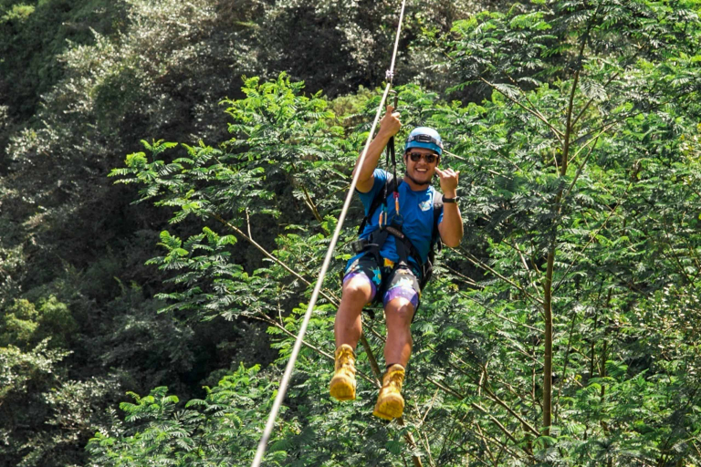 Kauaibackcountry Kauai Lihue Ziplinea Man Enjoy Moment