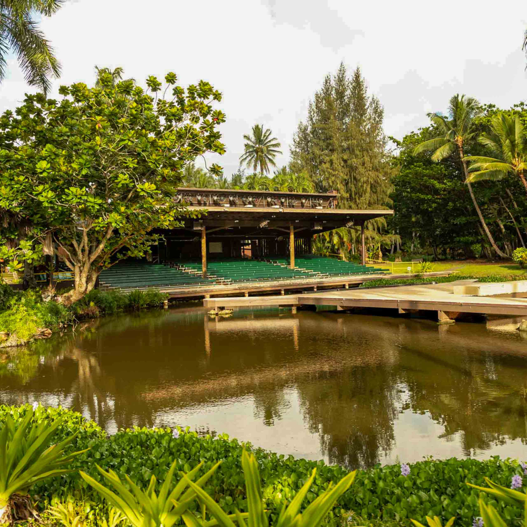 Smith Family Luau Gardens Hula Show Stage Kauai