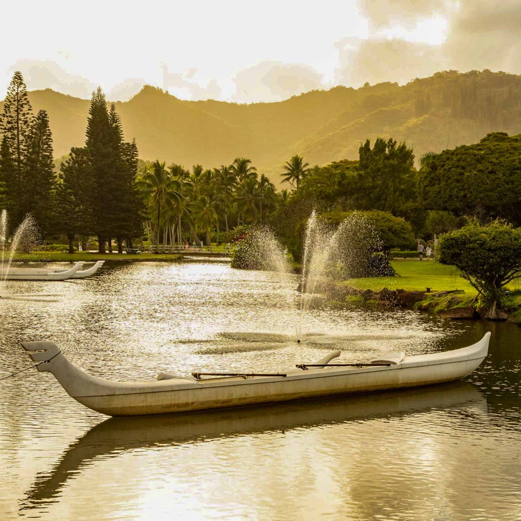 Smith Family Luau Gardens Pond And Canoe Kauai