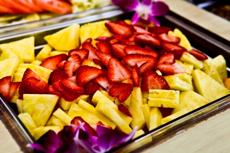 fresh pineaple and strawbery ocean joy cruises